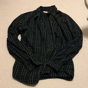 Levi's deep green plaid flannel shirt